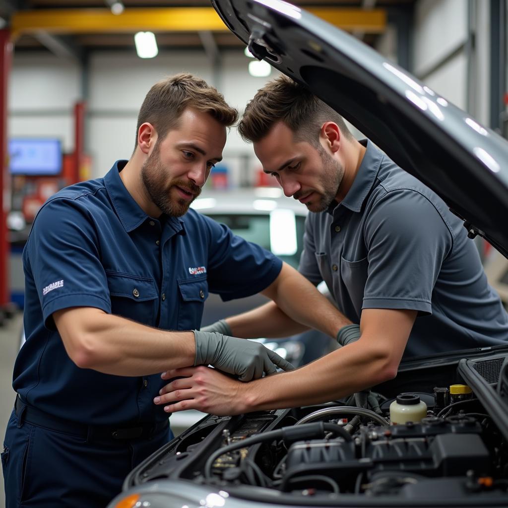 Local Omaha Mechanic Working on a Car