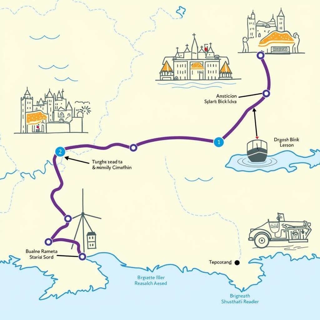 Map Highlighting Scenic Route from London to Brighton