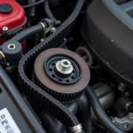 Car engine with a loose serpentine belt