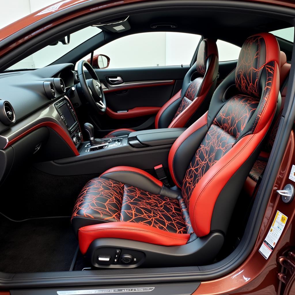 Luxury Car Interior with Custom Paint