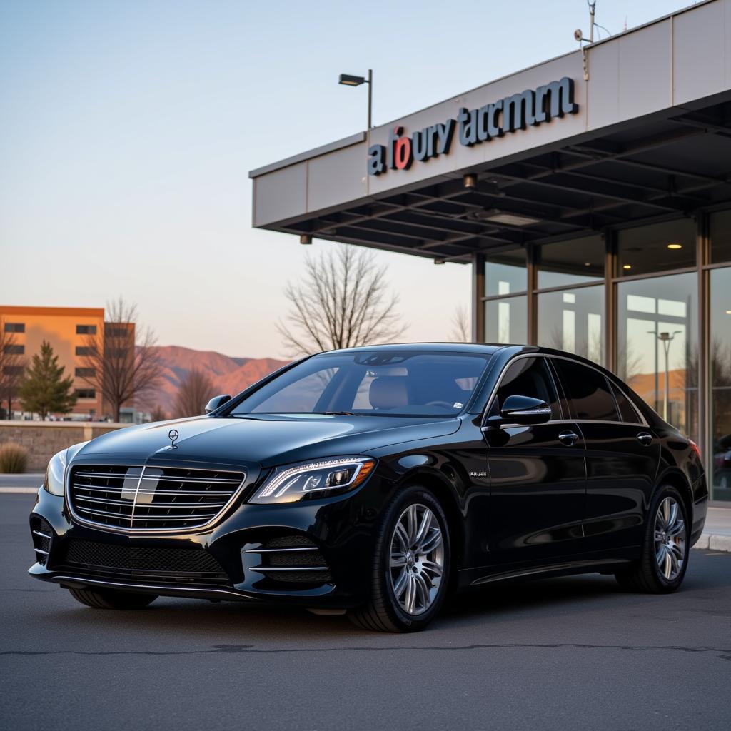 Luxury car service waiting outside LGA terminal