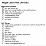 Major Car Service Checklist