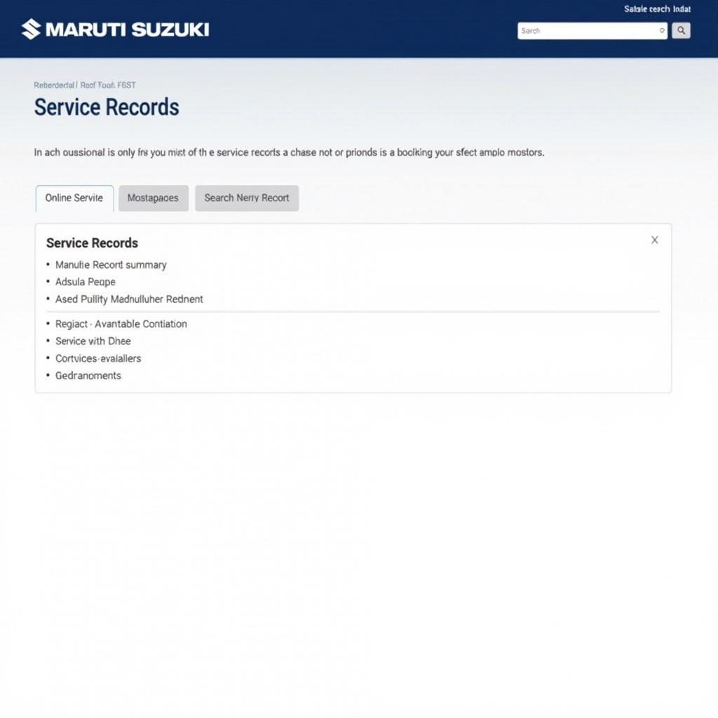 Maruti Suzuki Online Service Portal