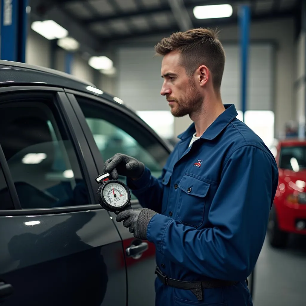 Mechanic Checking Car Fluids