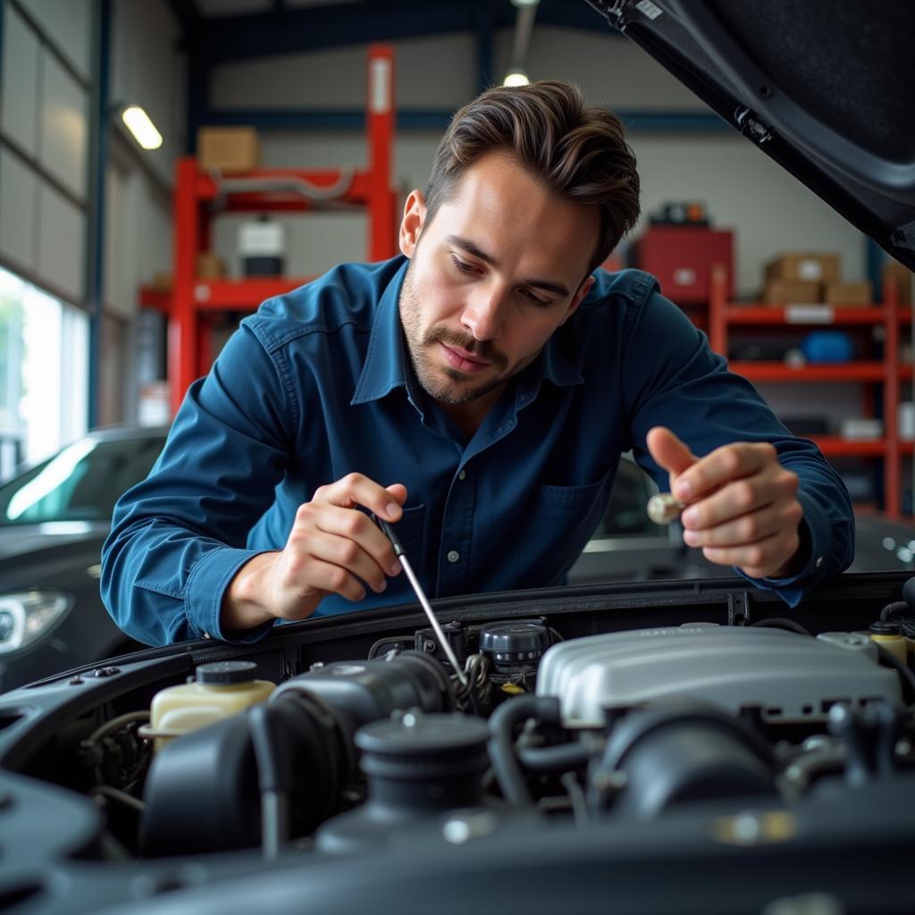 Checking Car Fluids During Interim Service