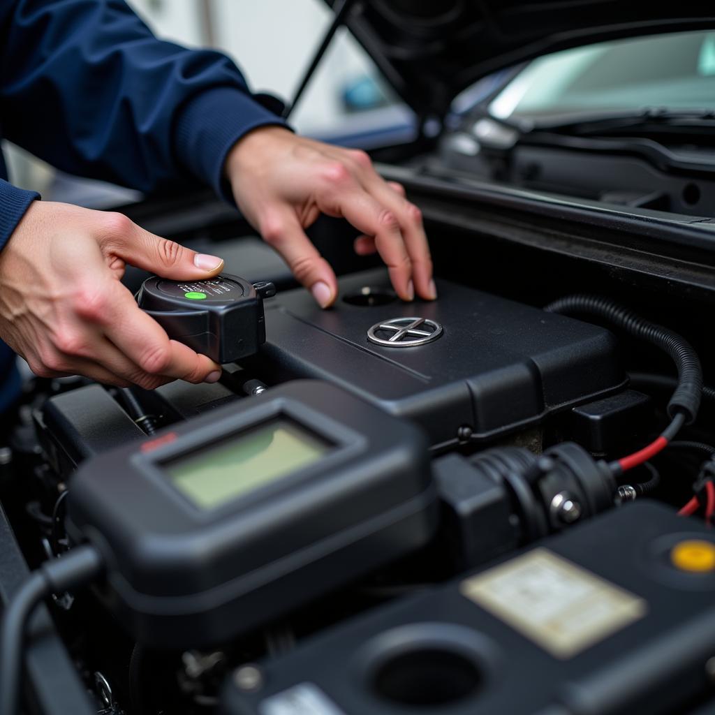 Mechanic Checking Car Engine