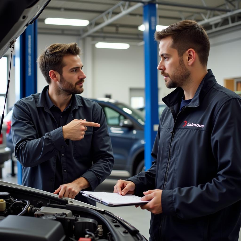 Discussing Car Issues with Mechanic