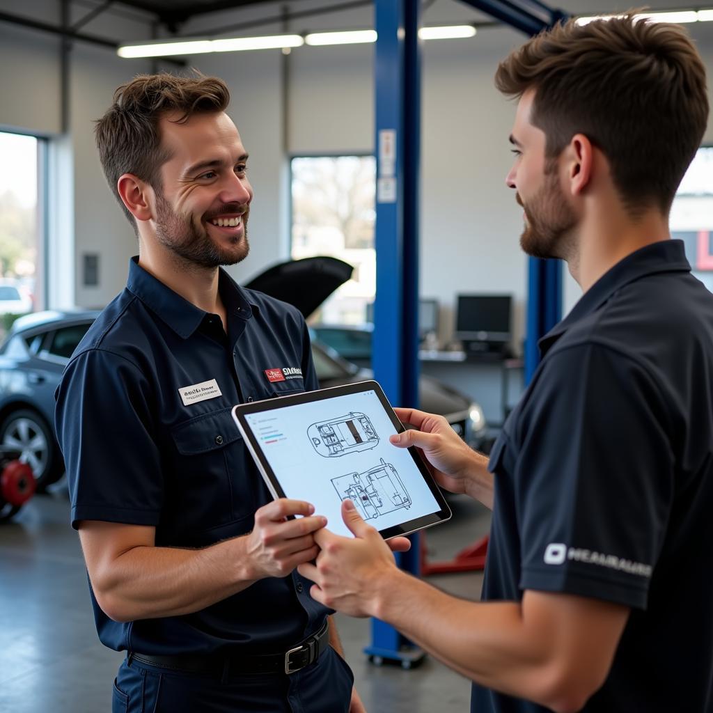 Mechanic Explaining Car Issue