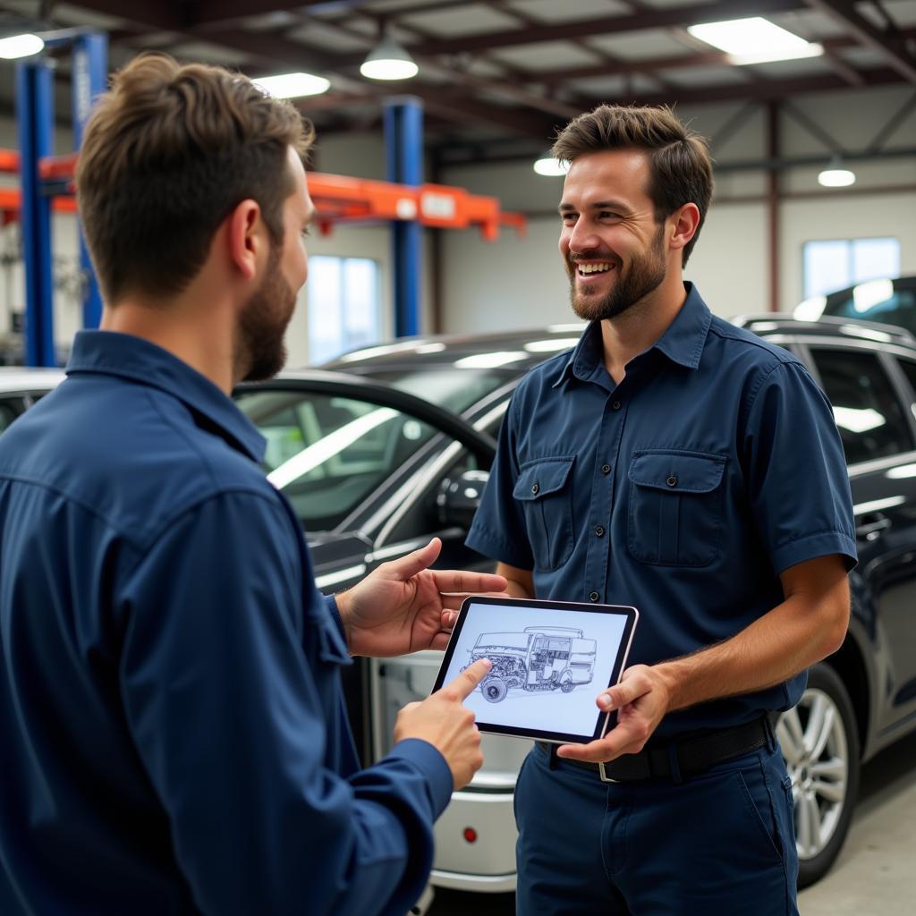 Mechanic Explaining Car Issue