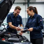 Mechanic Explaining Car Repairs