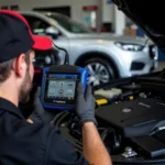 Experienced mechanic inspecting a car in Crows Nest