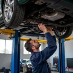 Mechanic Performing a Pre-Purchase Car Inspection