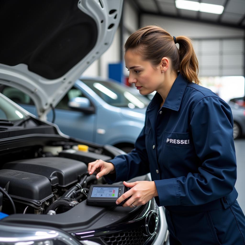 Qualified mechanic inspecting a car in Moonee Ponds