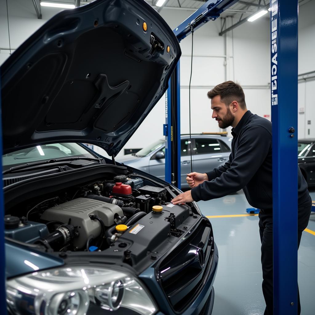 Mechanic Performing Car Service