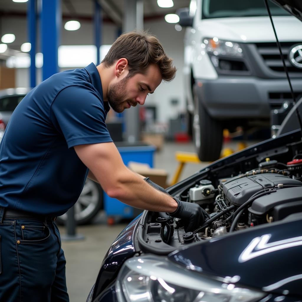 Mechanic Performing Car Service