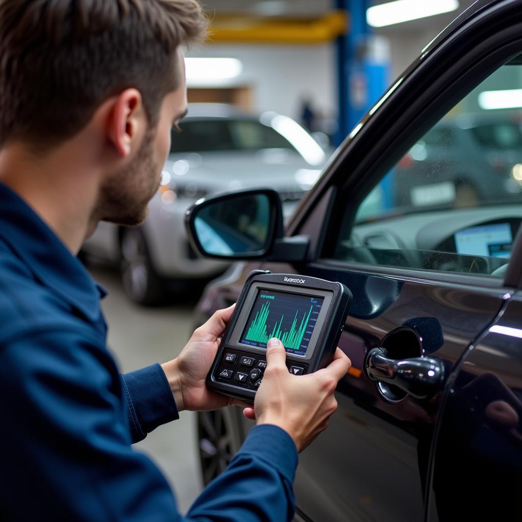 Mechanic Performing Computer Diagnostics