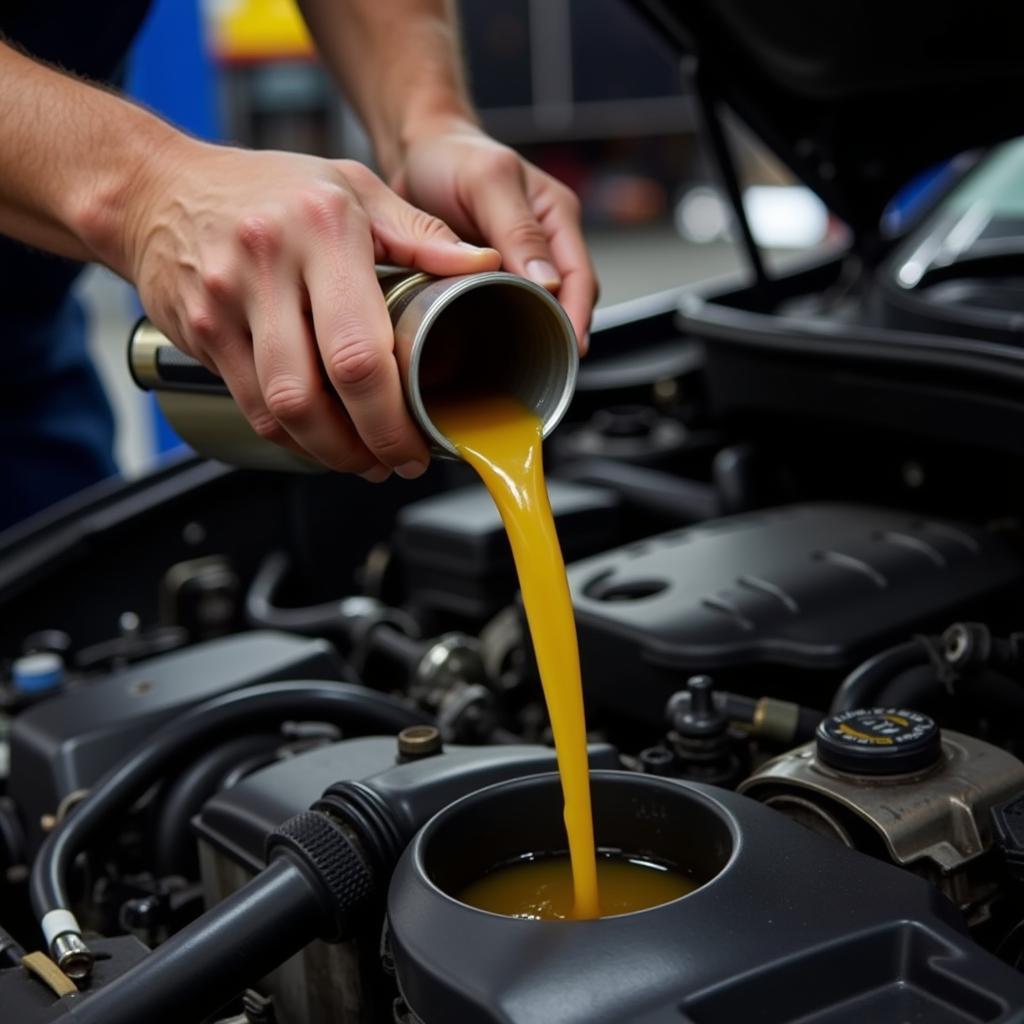 Mechanic Performing Oil Change