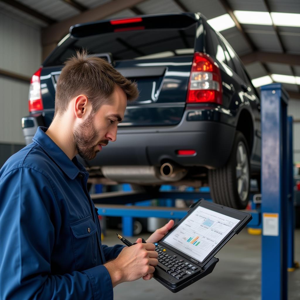 Mechanic Performing Pre-purchase Inspection