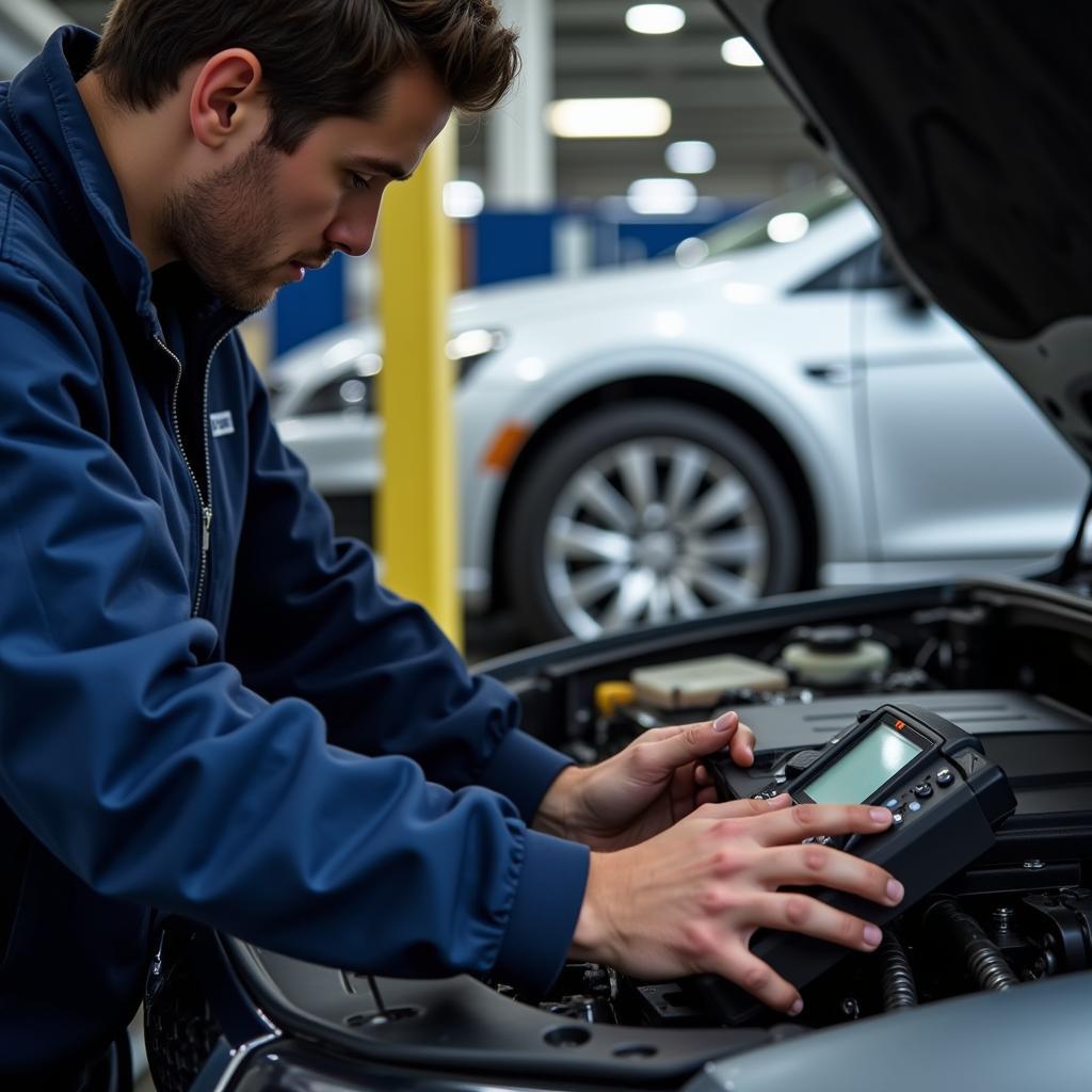  Mechanic with Diagnostic Tool