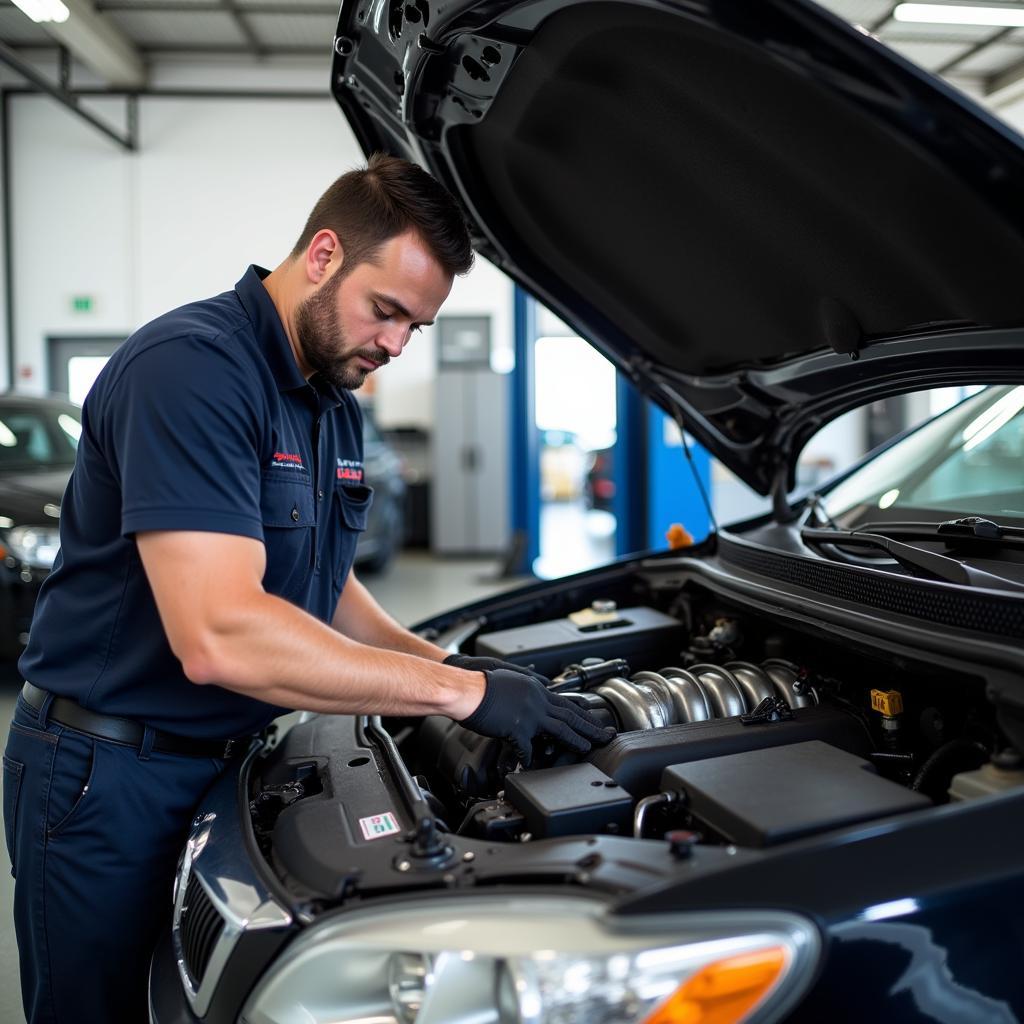 Skilled Mechanic Performing Car Service in Dubai