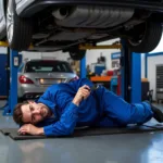 Mechanic Working Under a Car