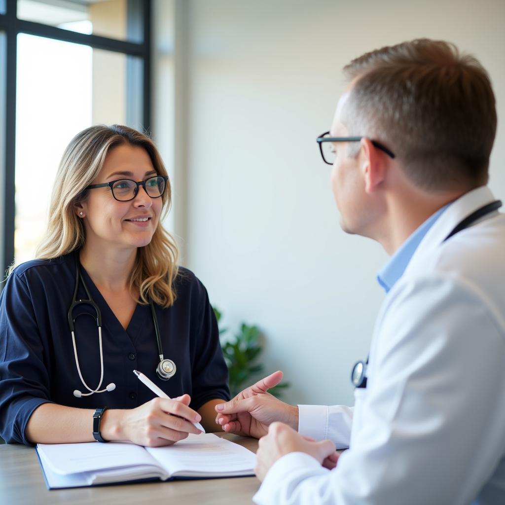 Medicaid patient consulting with doctor