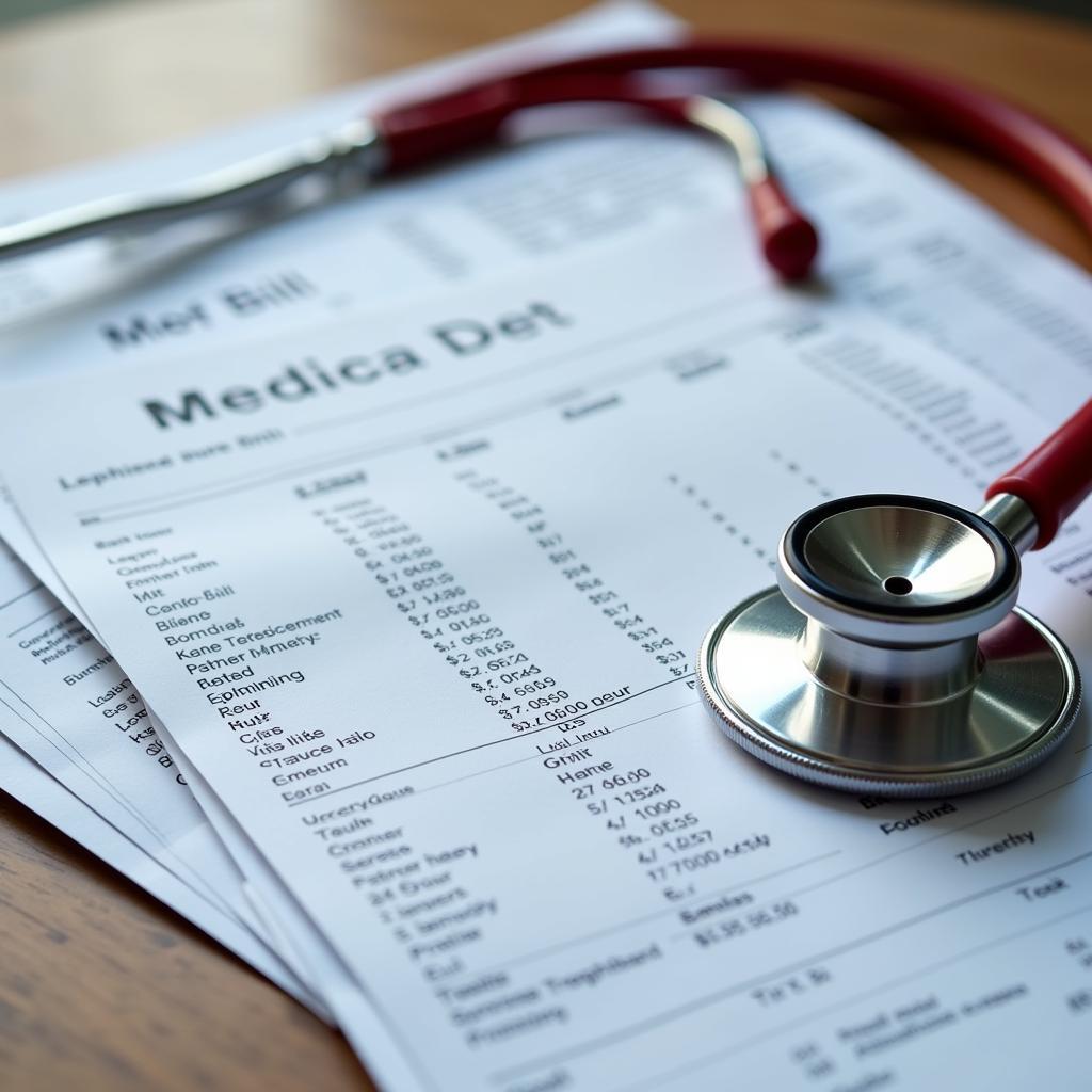 Medical Bills and Stethoscope