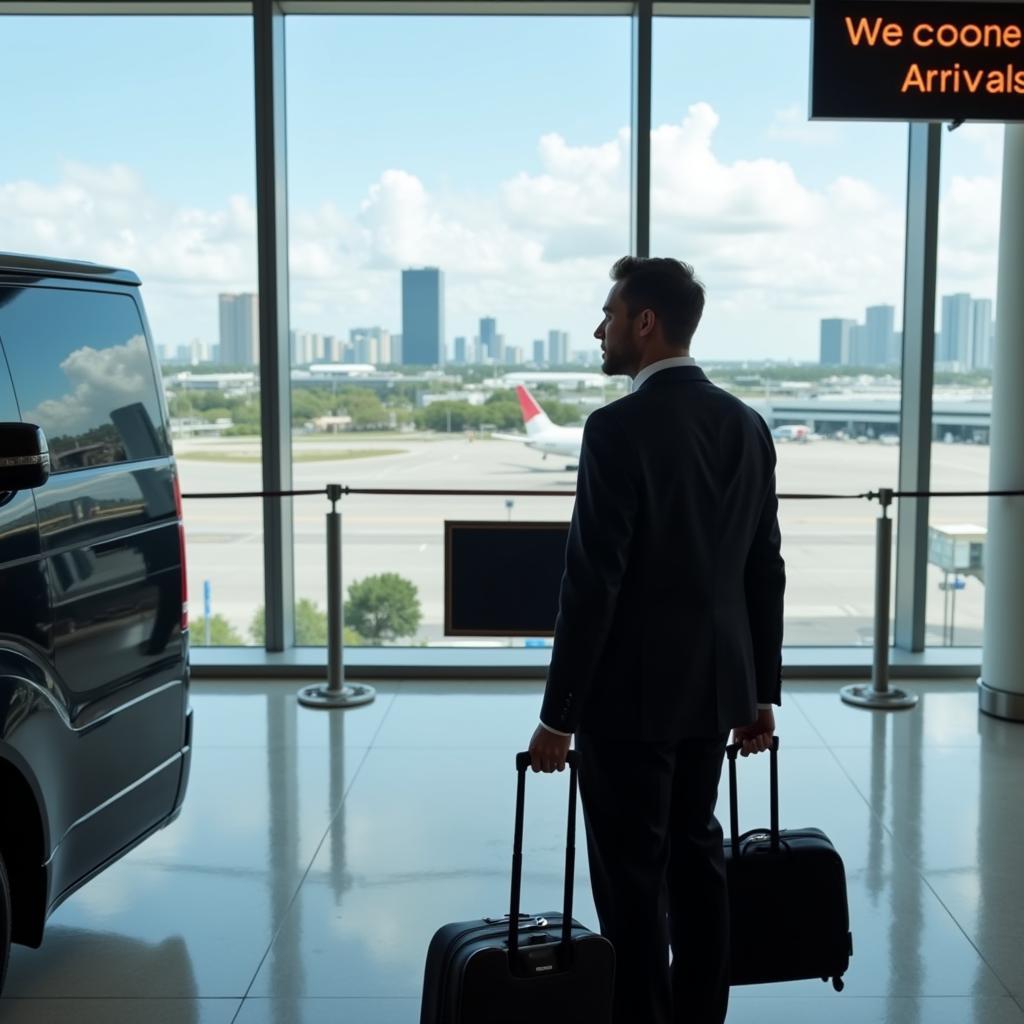 Car service greeting at Miami Airport