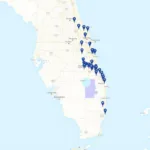 Map of Miami highlighting car service locations