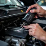 Mini Cooper Mechanic Performing an Inspection