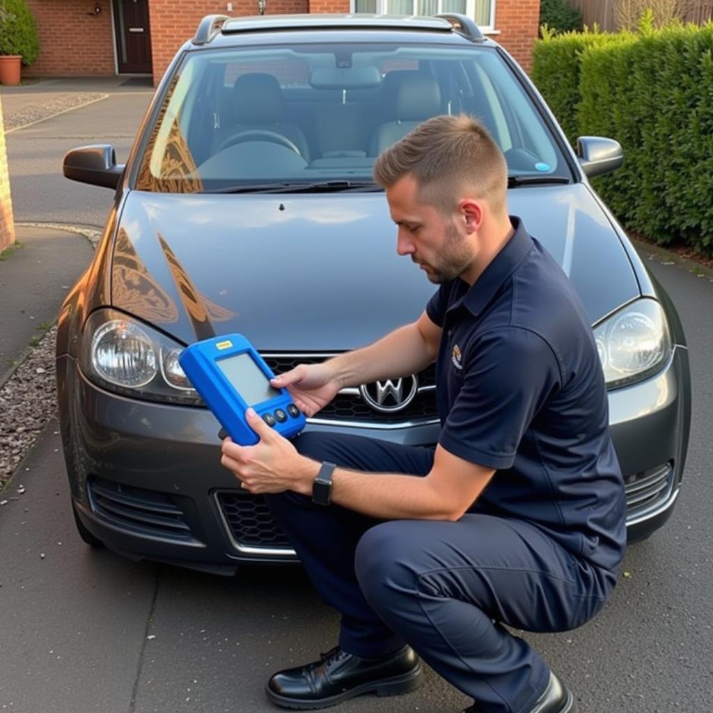 Mobile Mechanic Working on a Car in Erith