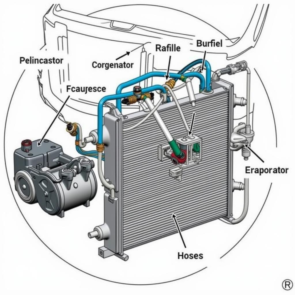 Modern Car Aircon System Components