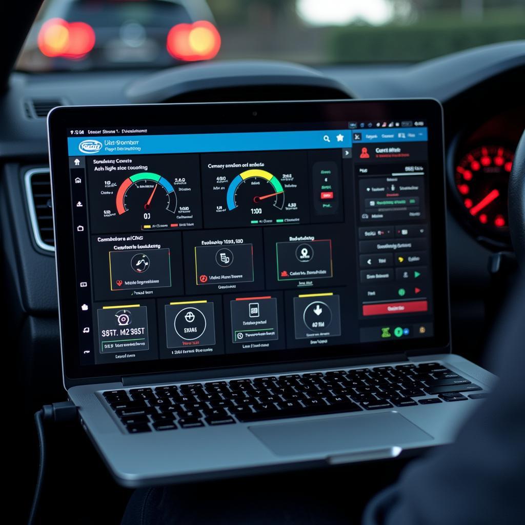 Modern Car Diagnostic Equipment in Use