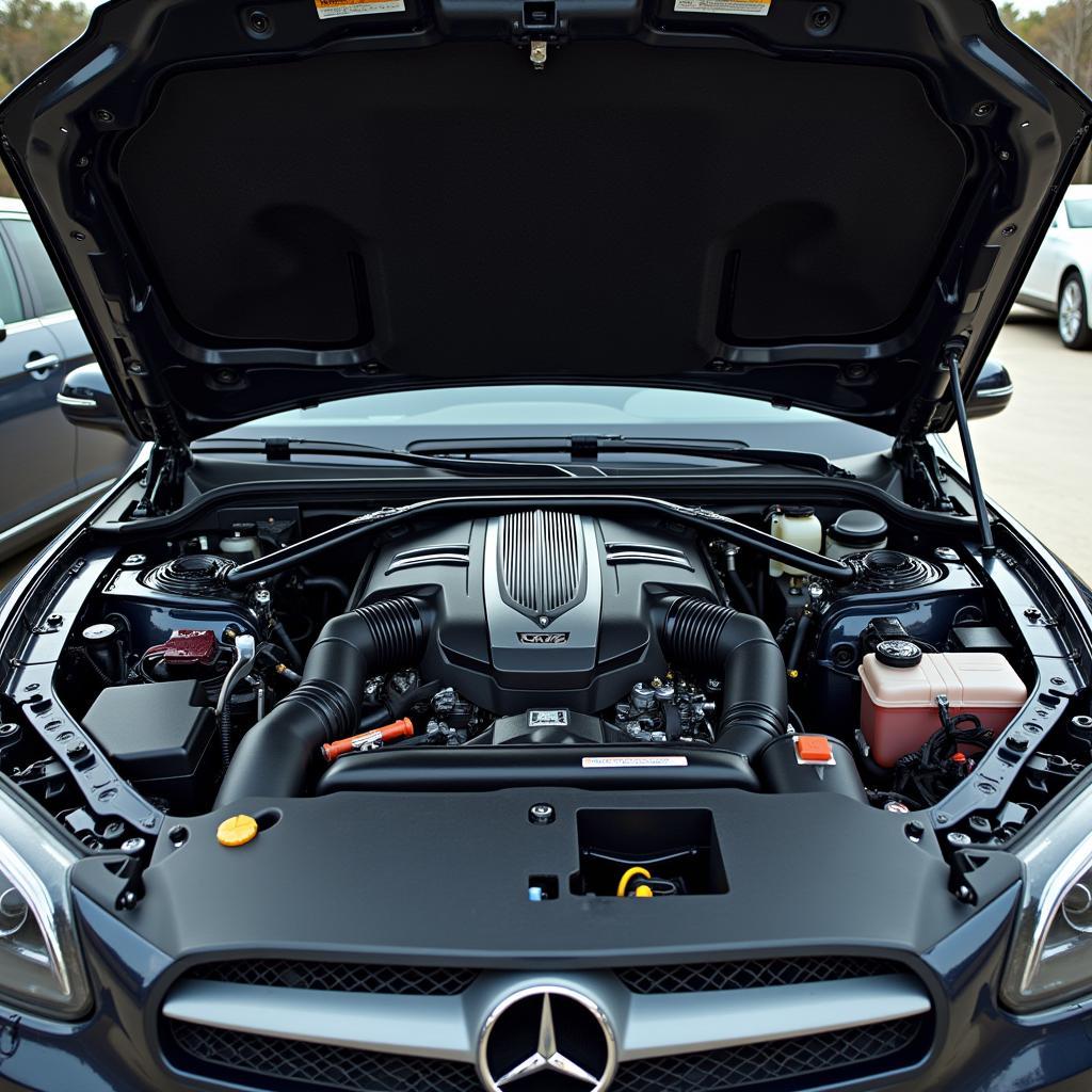 Modern Car Engine Bay Showing Streamlined Components