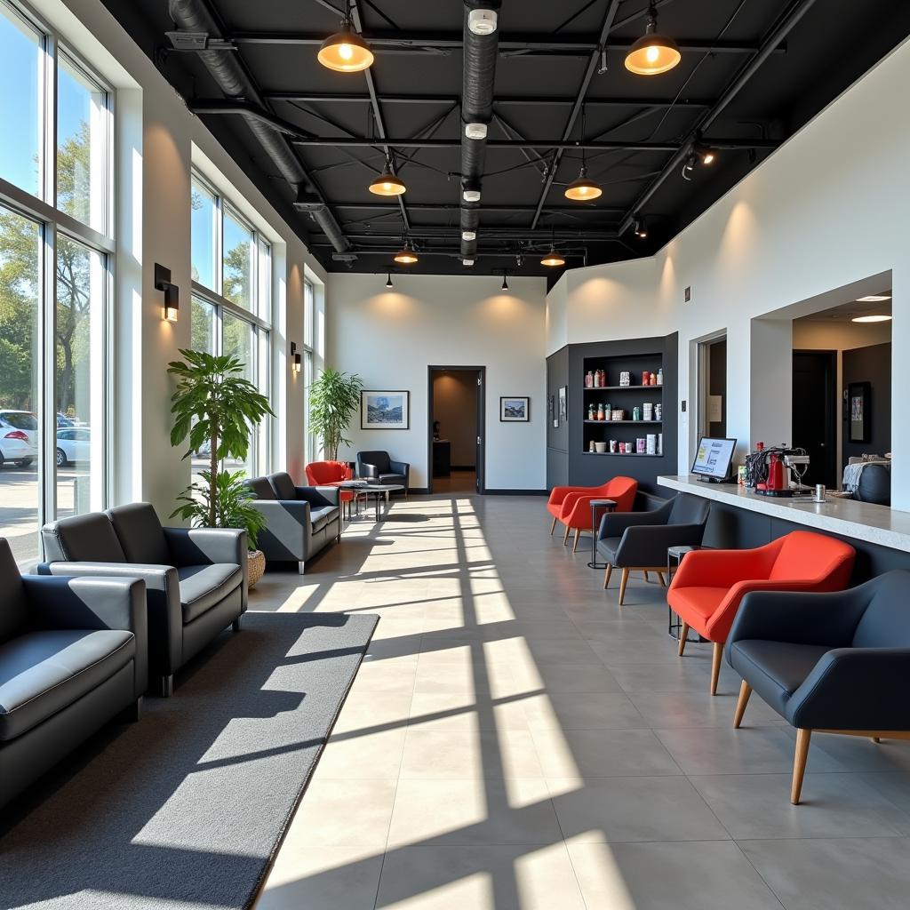 Modern and Clean Car Service Center Waiting Area