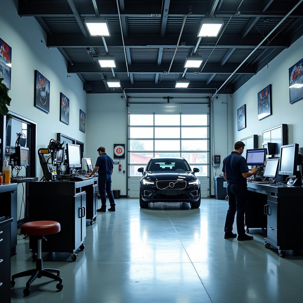 Car Servicing at a Modern Service Center