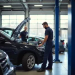 Modern car service center in Eccles