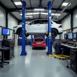 Modern car service equipment in a Bendigo garage