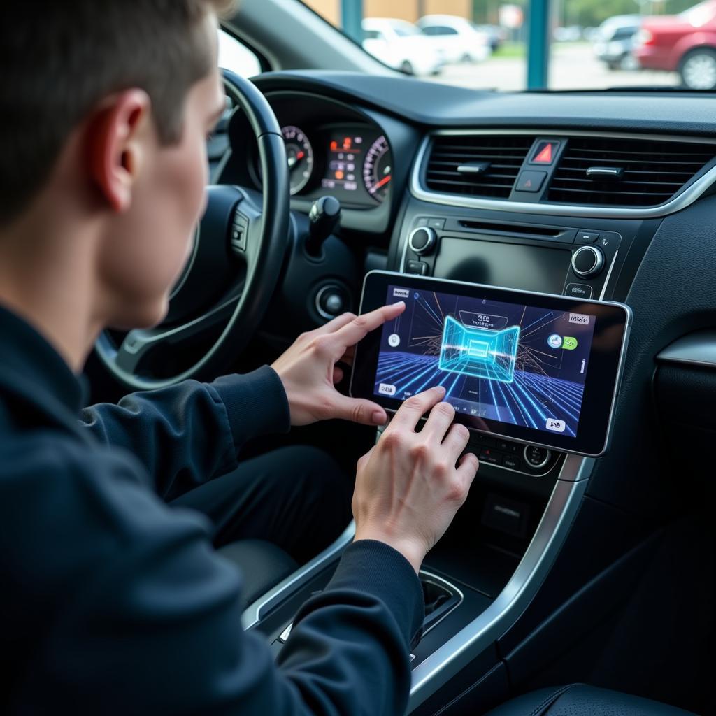 High-tech diagnostic equipment in a car service centre in Caboolture