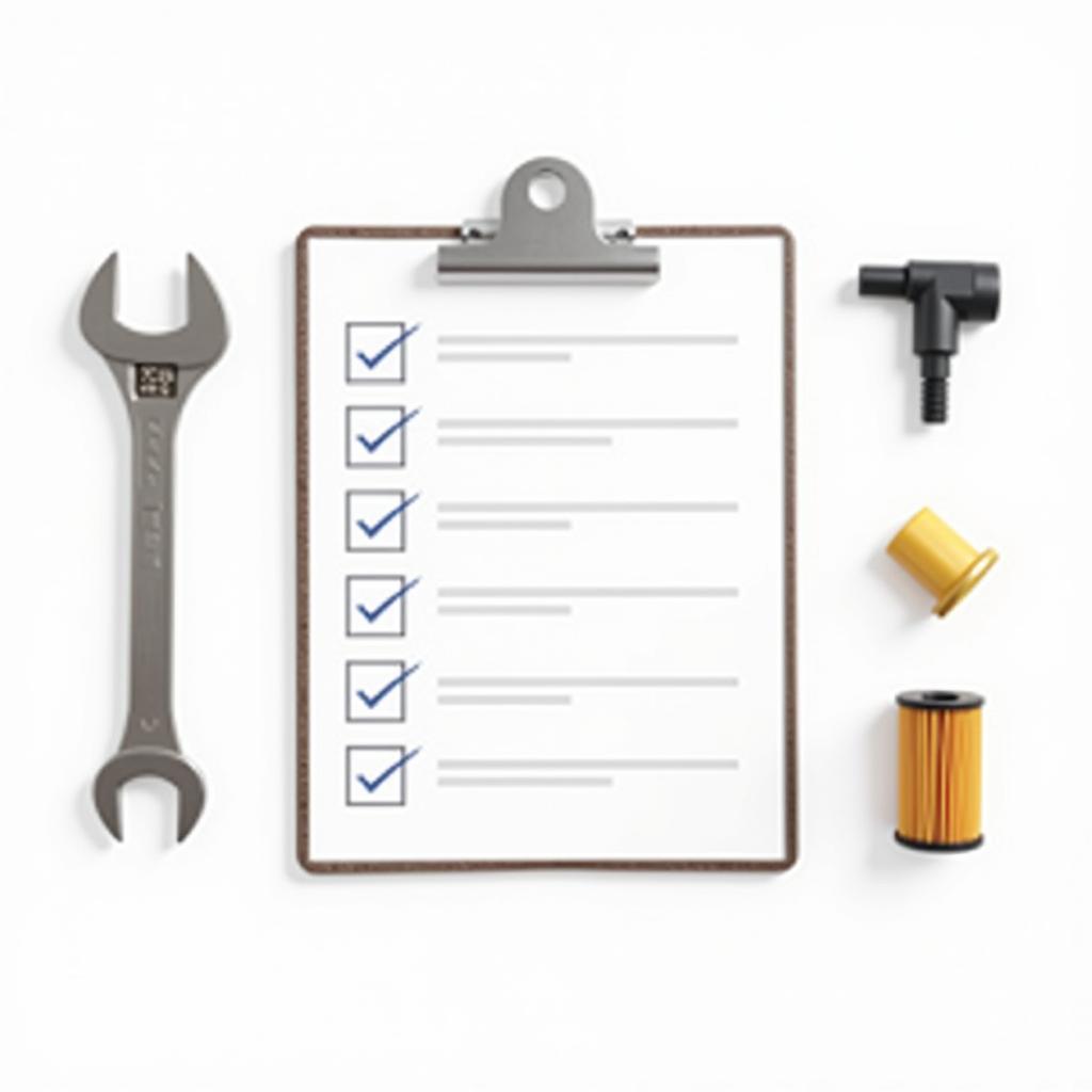 Car maintenance checklist and tools 