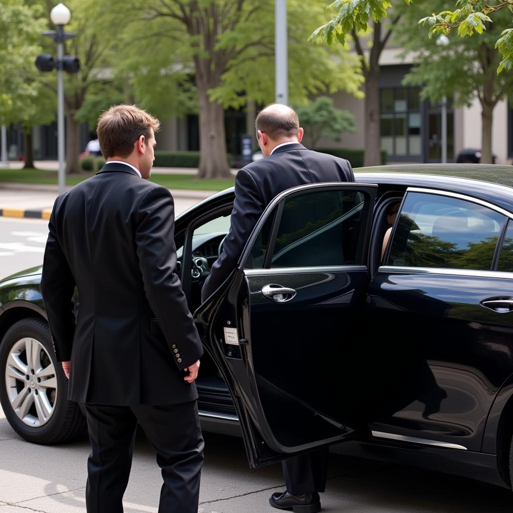 Professional Chauffeur Opening Car Door