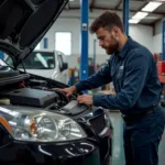 Experienced Moorabbin Mechanic Repairing a Car