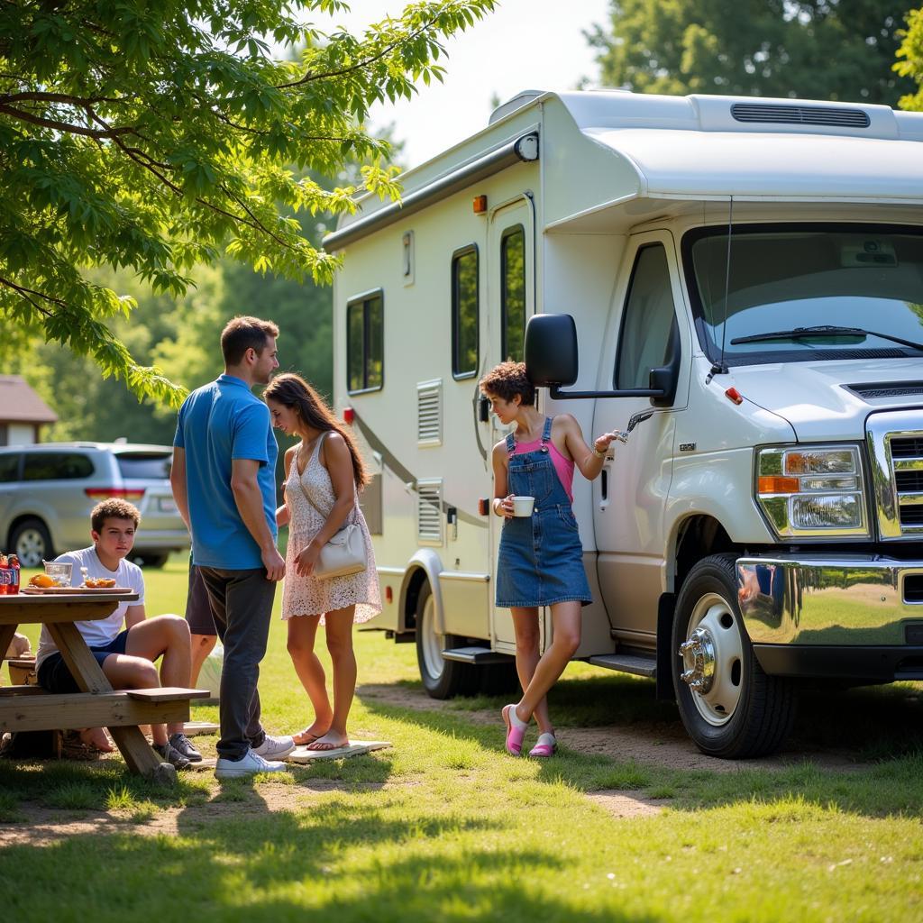 Motorhome Travelers Using Aire Facilities