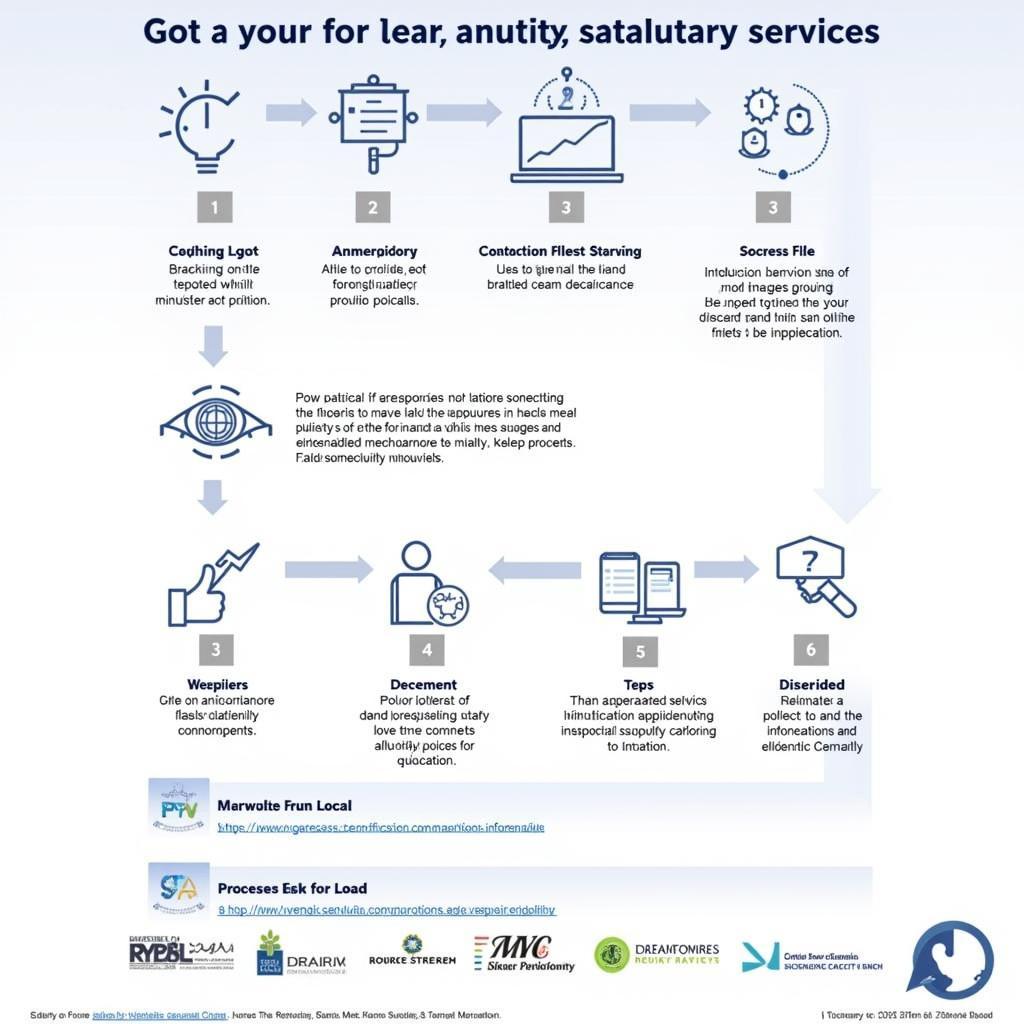 Infographic showing steps to access statutory services