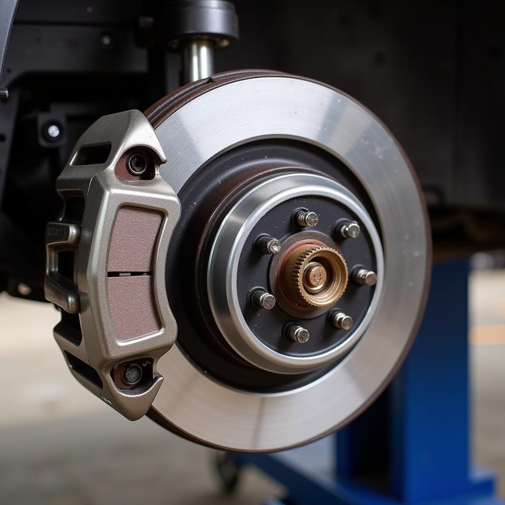 New Brake Pads Installed on a Car's Brake System