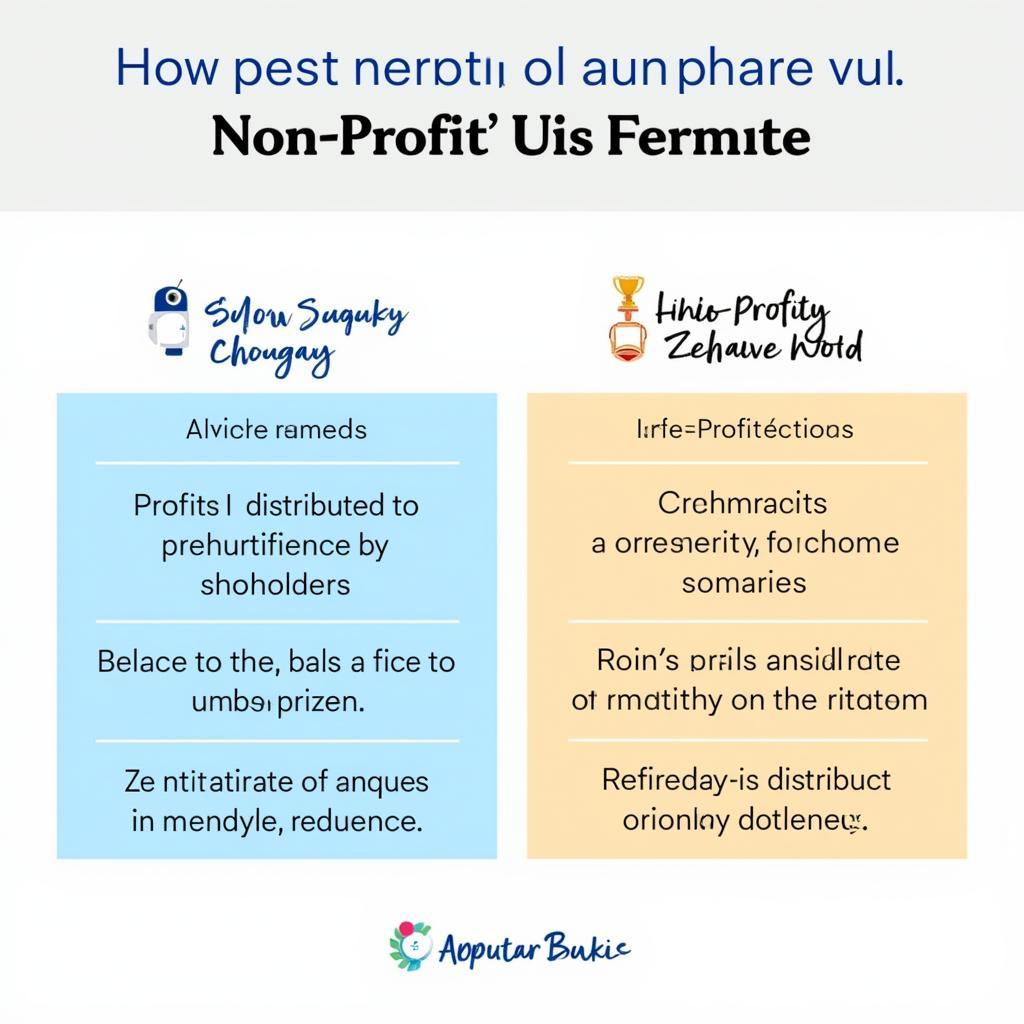 Chart comparing profit and non-profit models