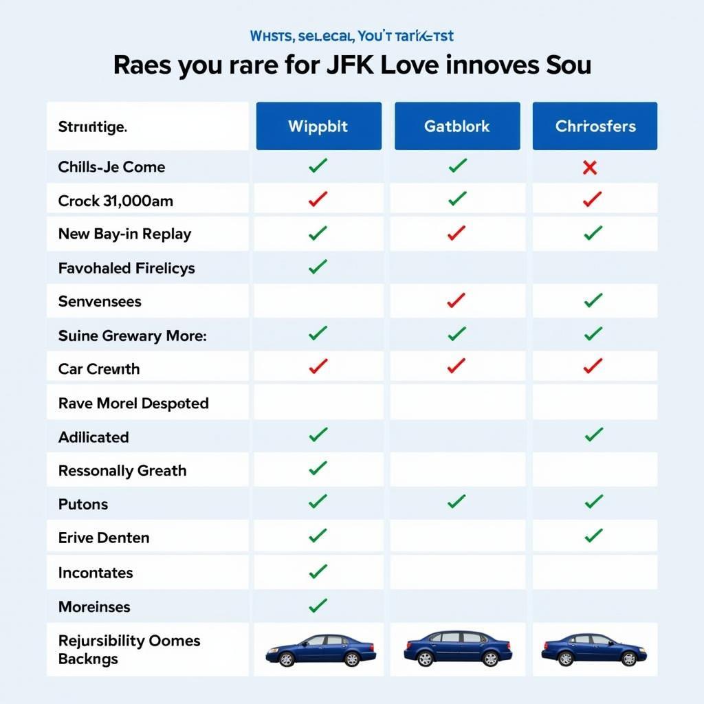 New York Car Service to JFK Comparison Chart