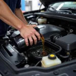 Car engine oil change process