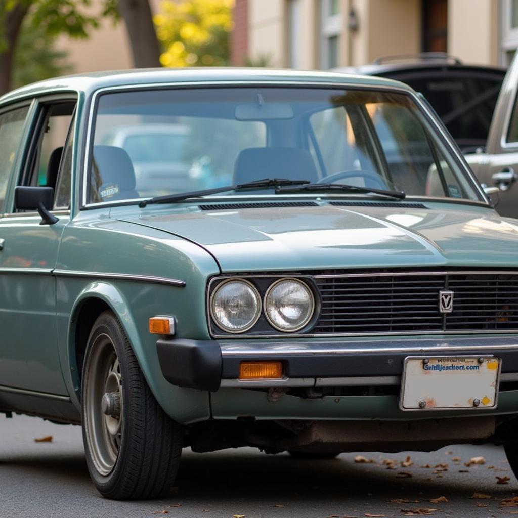 An older car with the hood up, indicating potential need for more frequent servicing