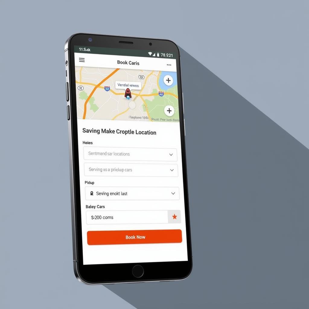 Smartphone displaying a black car service booking app